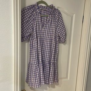 Hyacinth house dress size m, purple and pink checked